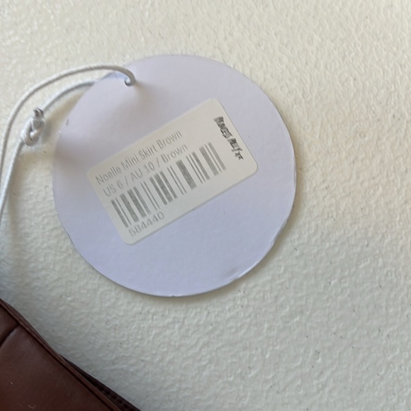 Princess Polly Sz 6 Noelle Faux Leather Brown Mini Skirt NWT - Picture 4 of 11